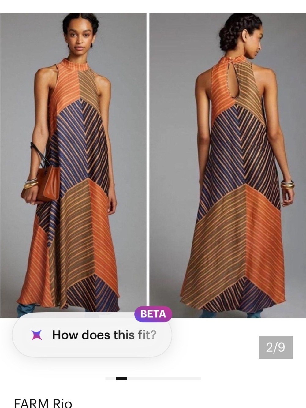 FARM Rio Chevron Halter dress